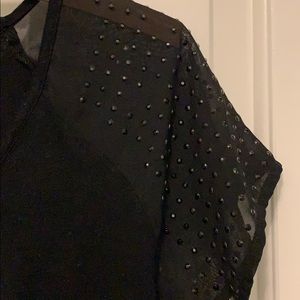 Bling Sleeve Black Top